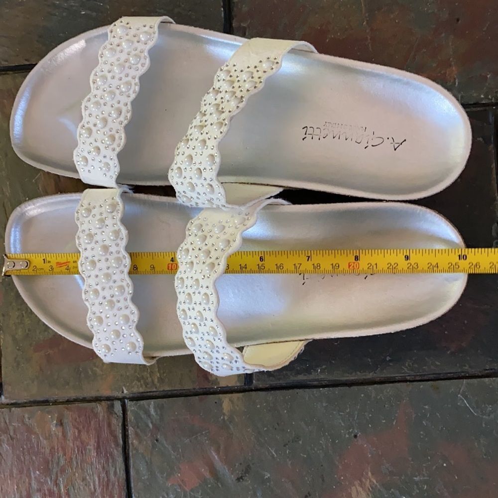 A Giannetti Cork Wedge Sandal 2.5" Heel White Size 8/8.5 - Picture 9 of 9
